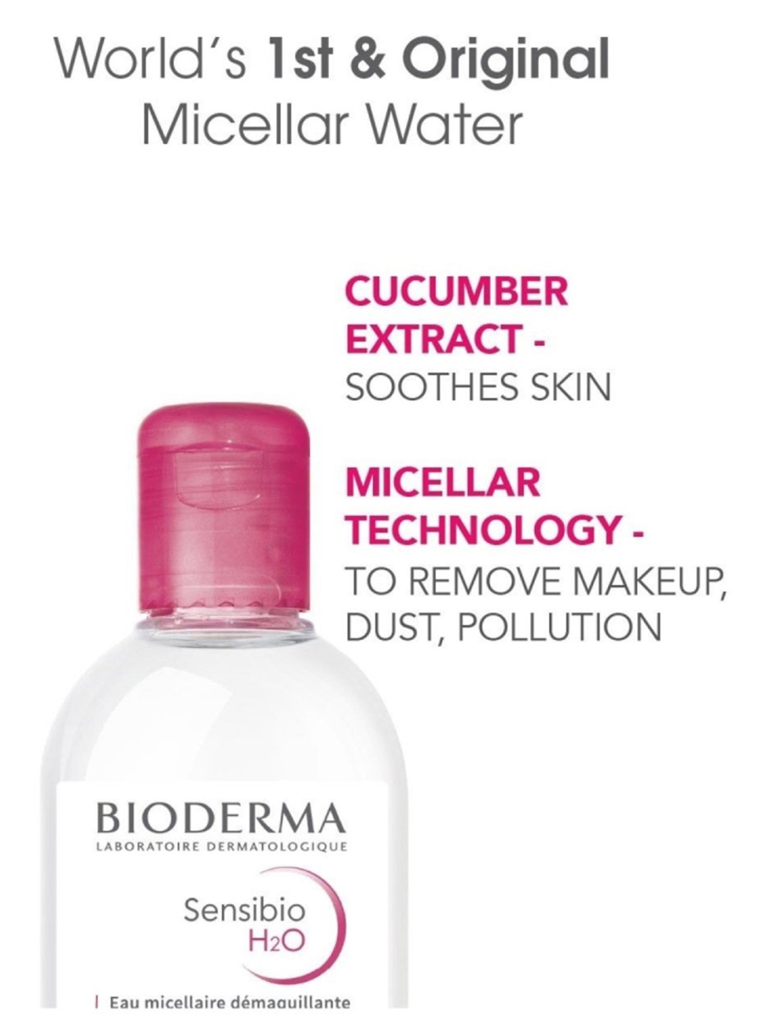 Bioderma Sensibio H2O Micellar Cleansing Water & Makeup Removing Solution - 250 ml