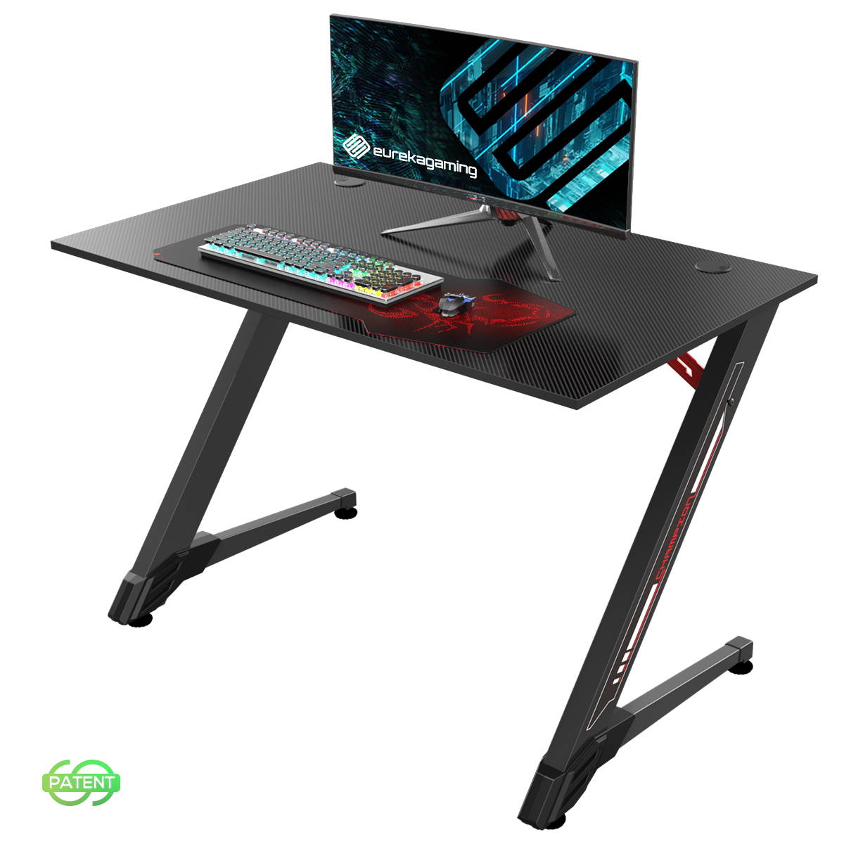 Eureka Ergonomic Gaming Desk 43" Home Office Computer PC Gamer Desks, Boy's Gift, Black