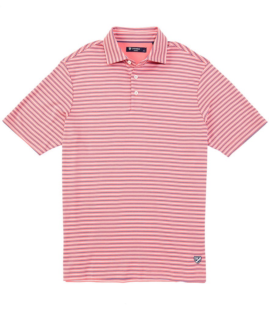 Cremieux Classic Fit Stripe Short-Sleeve Polo Shirt