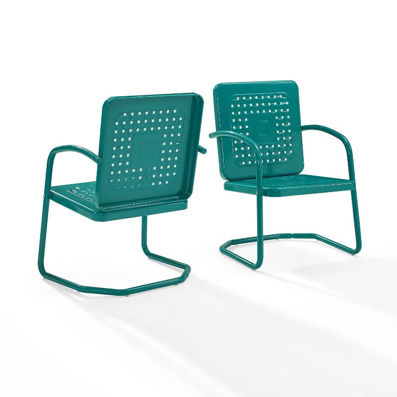2pk Bates Outdoor Metal Chairs Turquoise - Crosley