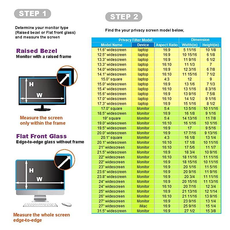 22 Inch - 16:9 Aspect Ratio - Computer Privacy Screen Filter for Widescreen Monitor - Anti-Glare - Anti-Scratch Protector Film - Protects Your Eyes from Harmful Glare and Blue Light