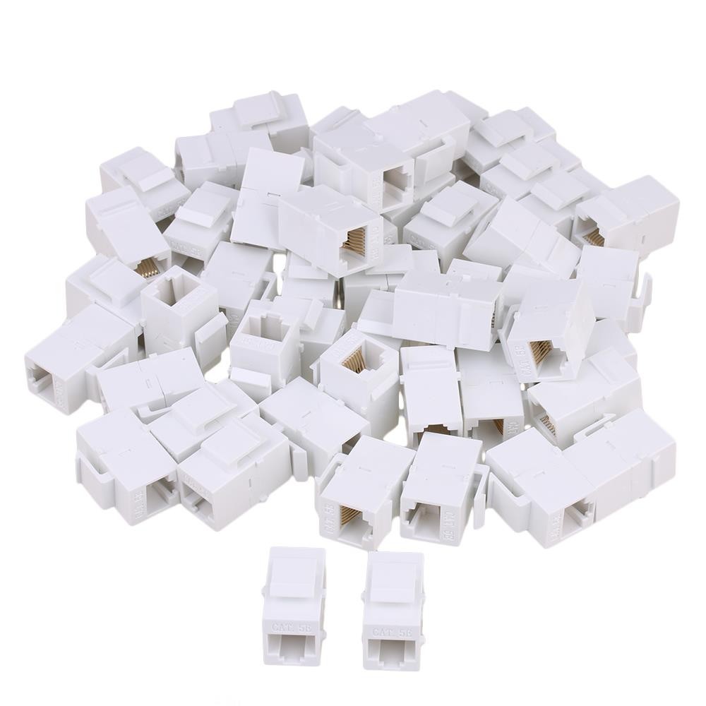 BQLZR Female Cat5 RJ45 Keystone Wall Jack Plug Coupler 8p8c Adapter Set of 50