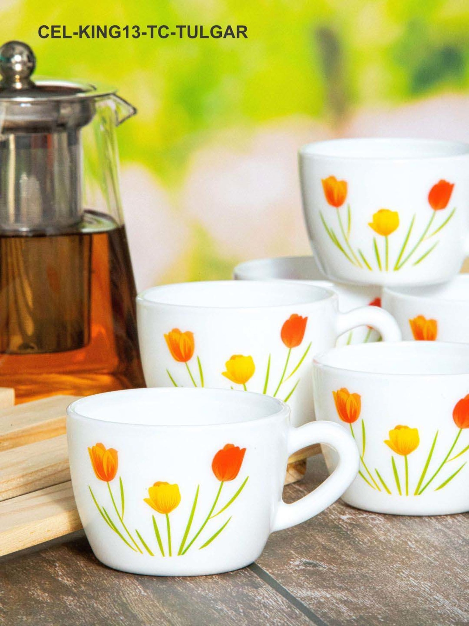 Cello Multicolor Glass Coffee Mug (0.13 L) - Set of 6