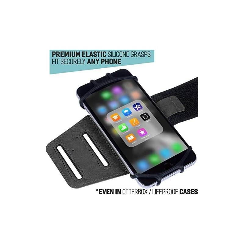 Rotatable Premium Sports Running Armband for All Phones: iPhone 12, 12 Pro Max 11 Pro 8 Plus, Samsung Galaxy S20 S10 S9 S8 Edge, LG, HTC, Pixel; Universal Cellphone Holder + Free Extender Strap