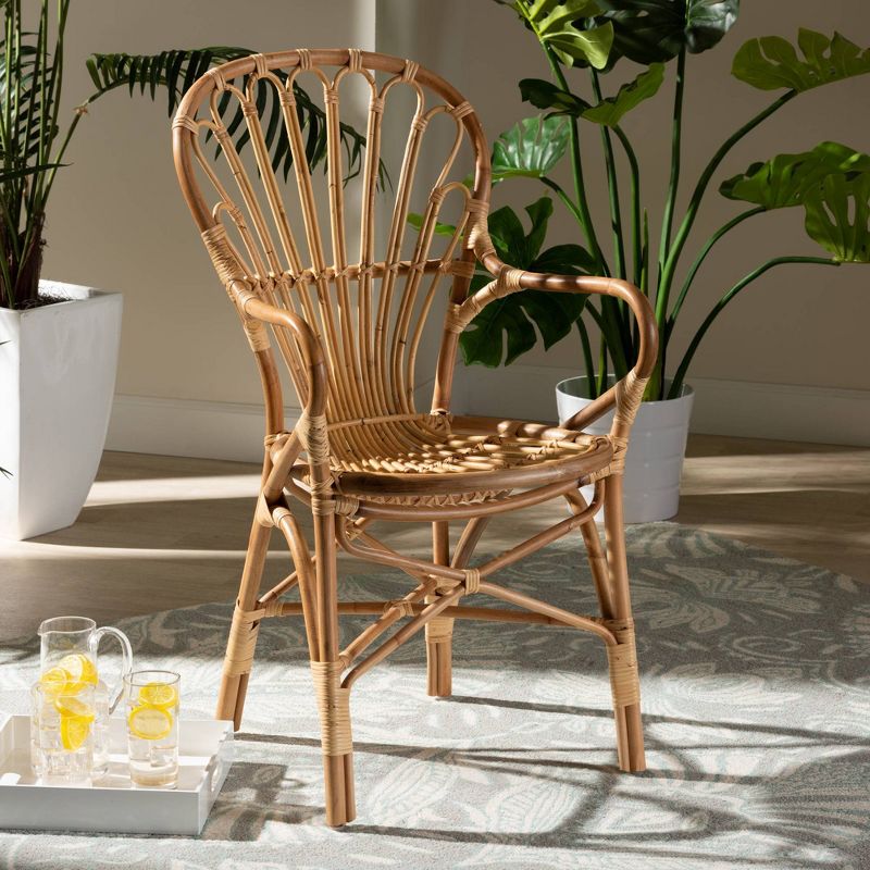 Sheraton Rattan Armchair Natural - Baxton Studio