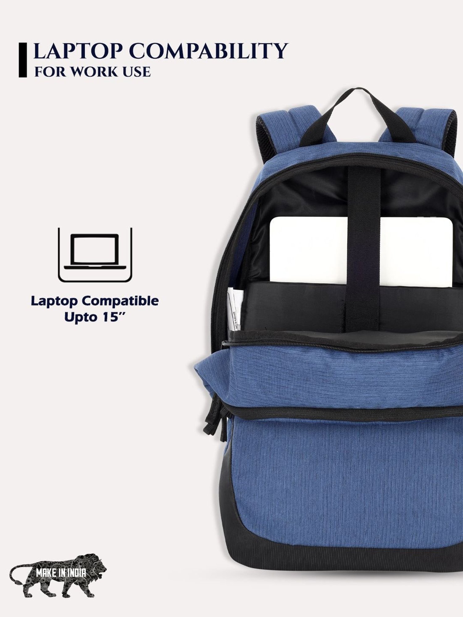 Lavie Sport Ruler 32L Laptop Backpack For Men & Women (Navy)