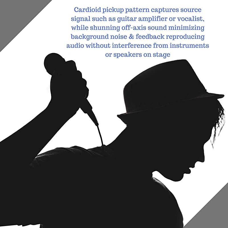 Vocal Dynamic Microphone, Wired Mic Audio Technica Microphone Professional, for Vocal and Singing with Volume Control with 16 Feet XLR Audio Cord