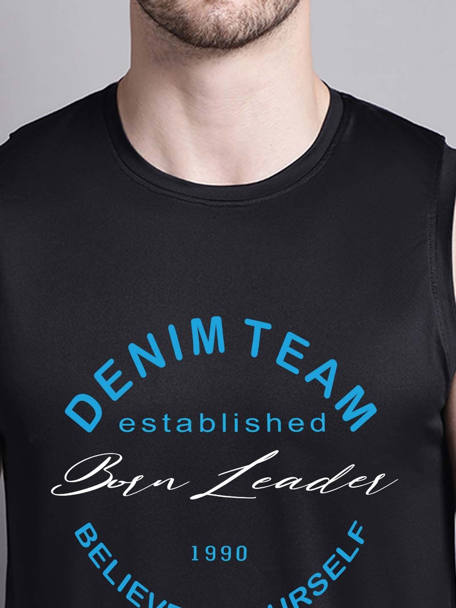 Friskers Black Regular Fit Graphic Sports T-Shirt