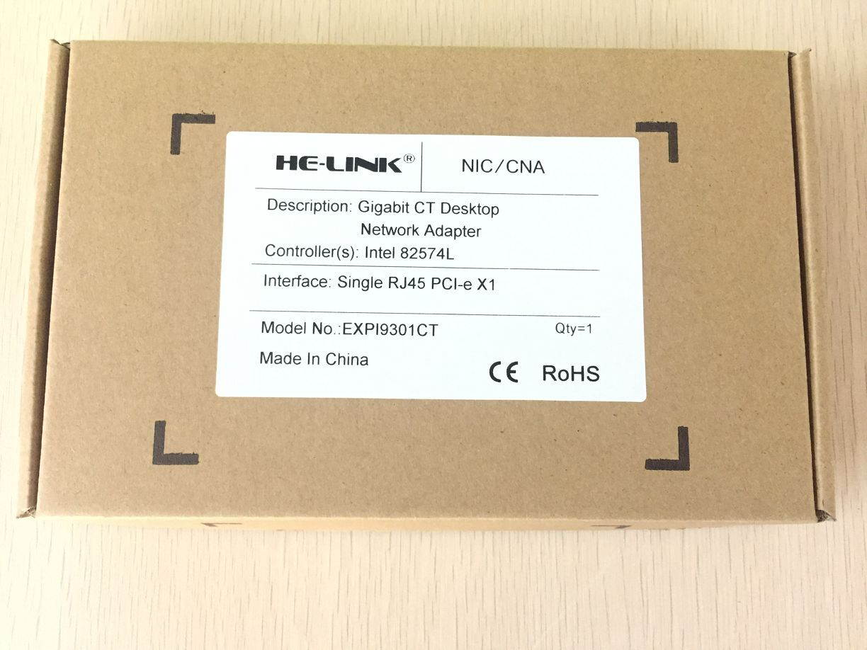 HE-LINK for  Intel 82574L Chipset Gigabit CT Desktop PCI-e Network Adapter (NIC), Single Copper RJ45 Port, Same as EXPI9301CT