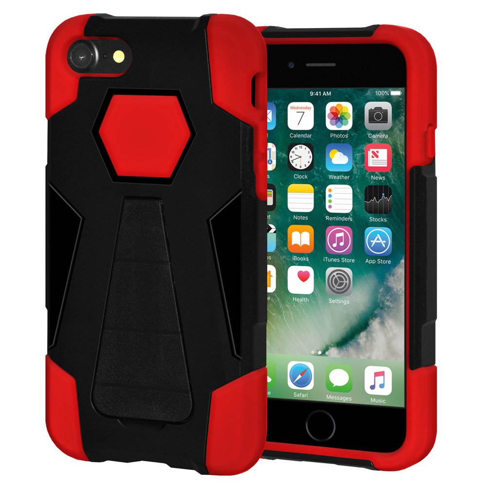iPhone 7 Case Hybrid Impact Resistant Dual Layer Soft Cover Hard Shell Kick Stand Case for Apple iPhone 7