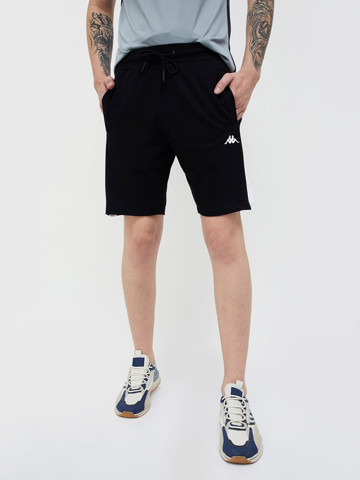 KAPPA Black Regular Fit Sports Shorts
