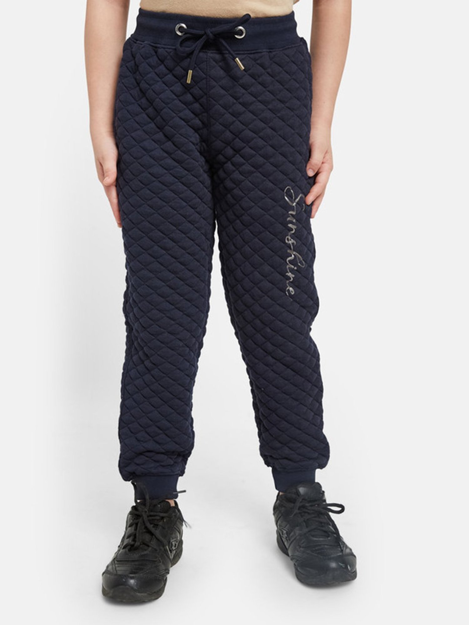 METTLE Girls Navy Solid Joggers