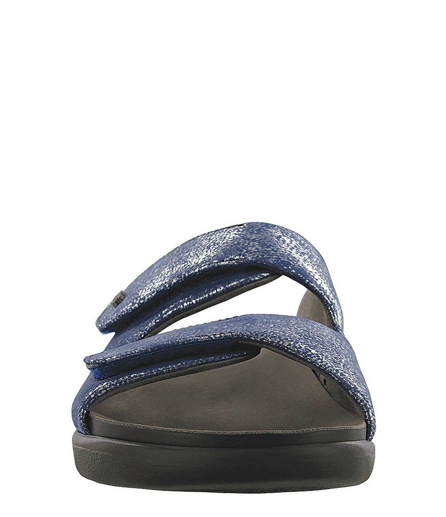 SAS Cozy Metallic Leather Wedge Slide Sandals