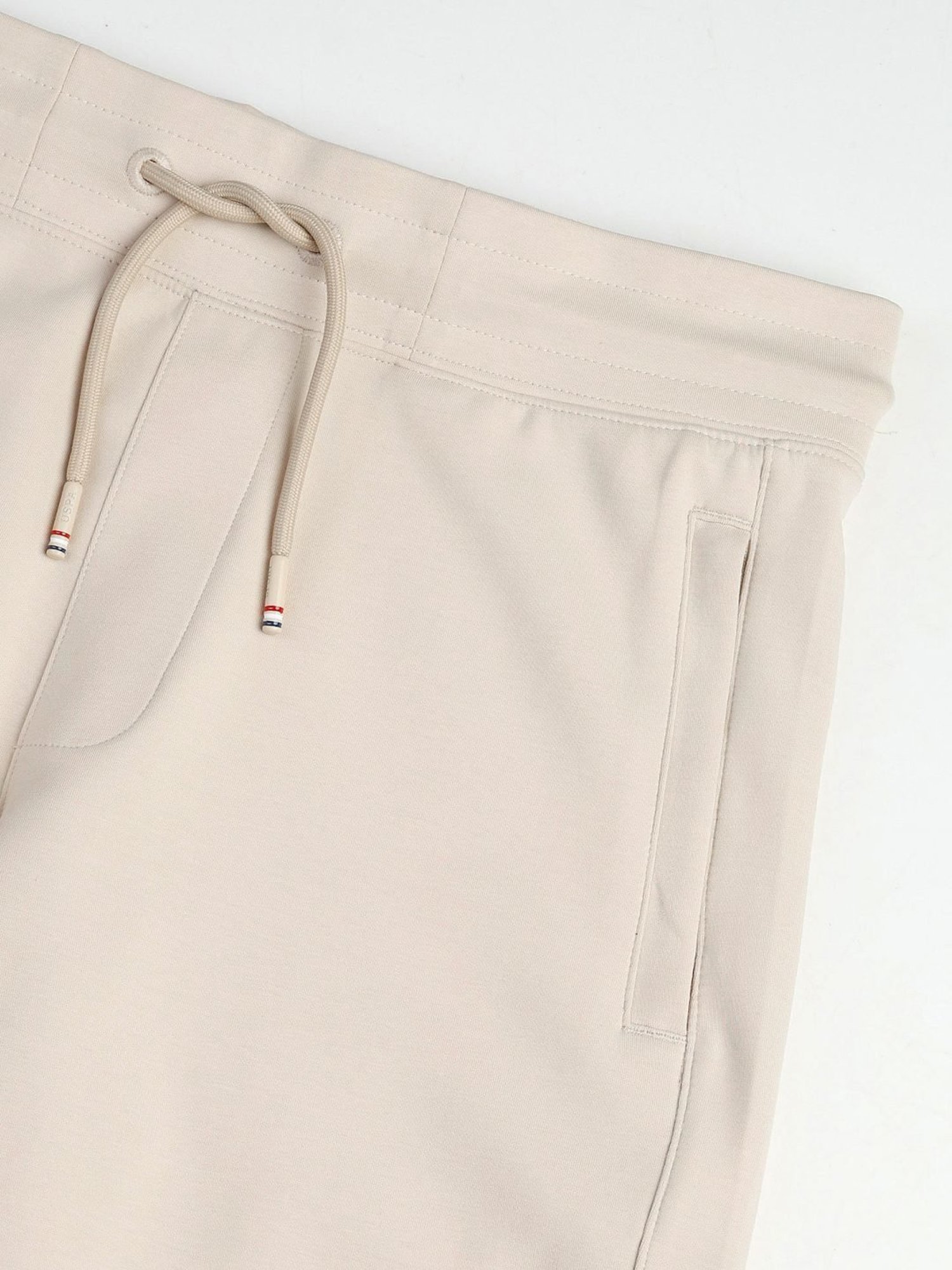 USPA Active Beige Slim Fit Logo Printed Sports Shorts