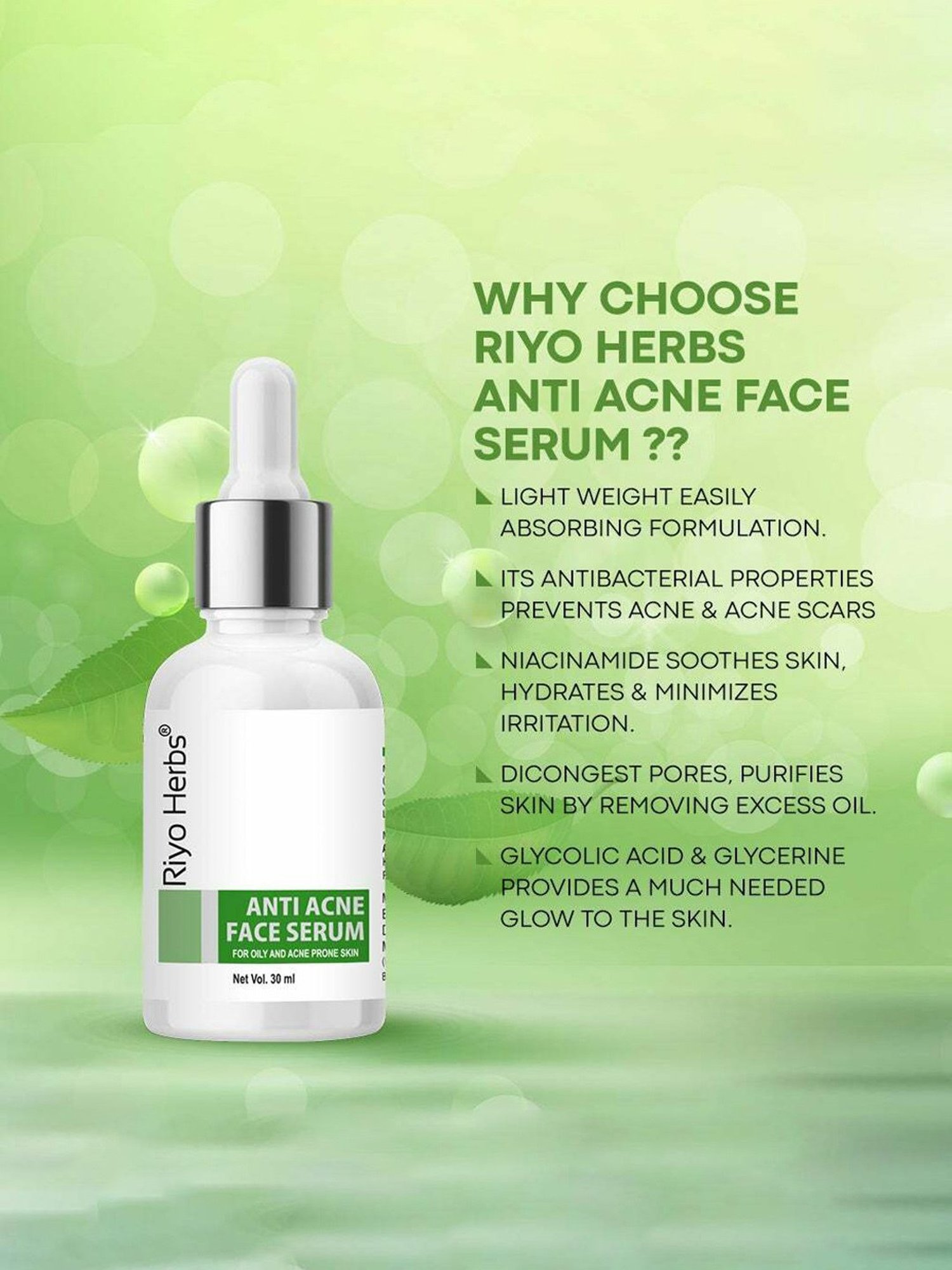Riyo Herbs Anti Acne Face Serum - 30 ml