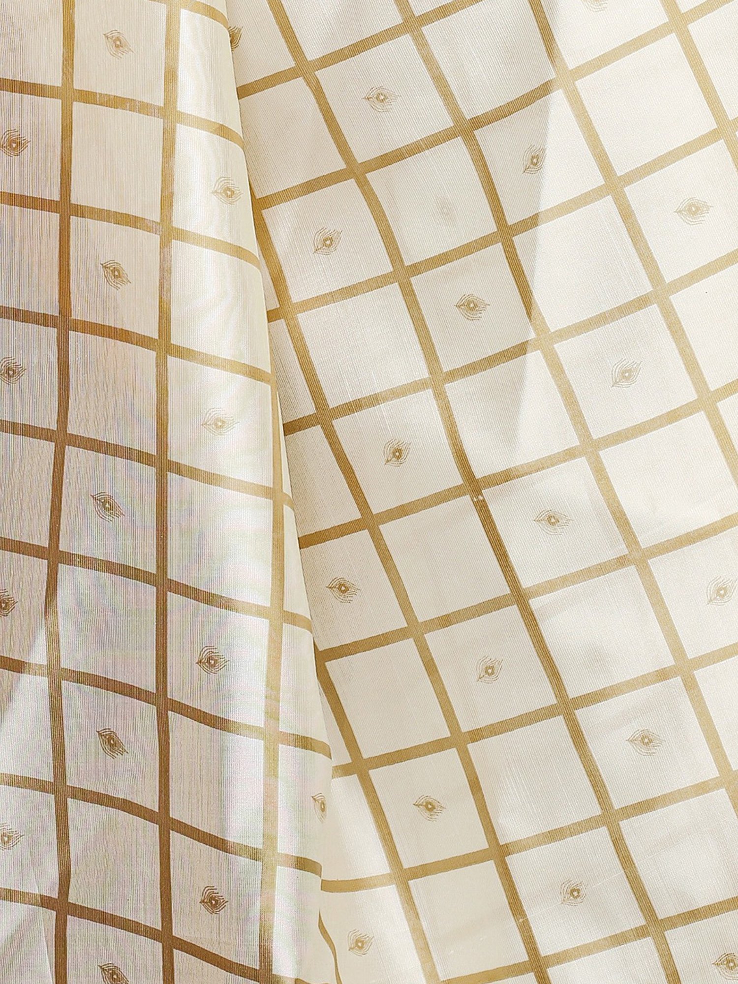 KSUT Yellow Check Saree With Blouse