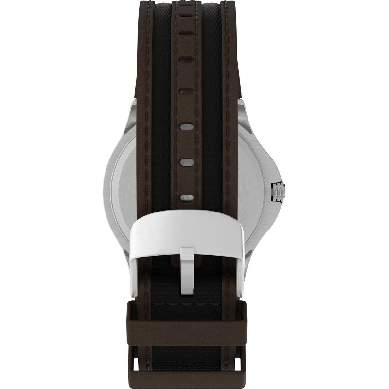 Men's Timex Expedition Watch with Nylon and Leather Strap - Silver/Brown T40091JT