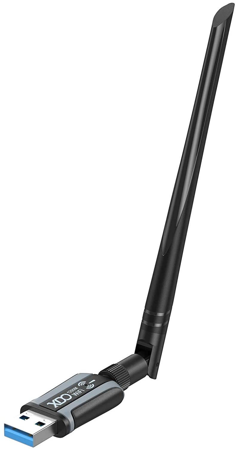 USB WiFi Adapter XDO 1200Mbps Wireless Network Adapter USB 3.0 Dual Band 2.42GHz/5.8GHz 5dBi High Gain Antenna 802.11ac for PC Desktop Laptop