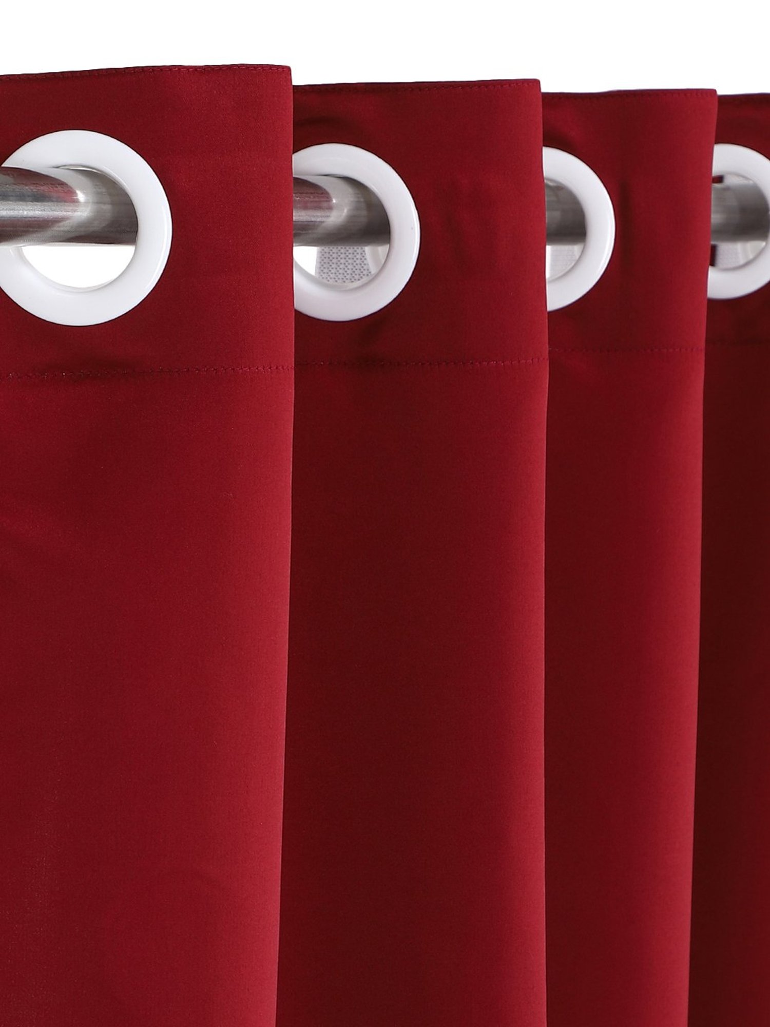 Swayam Cream & Blue Printed Faux Silk Door Curtains - Set of 2