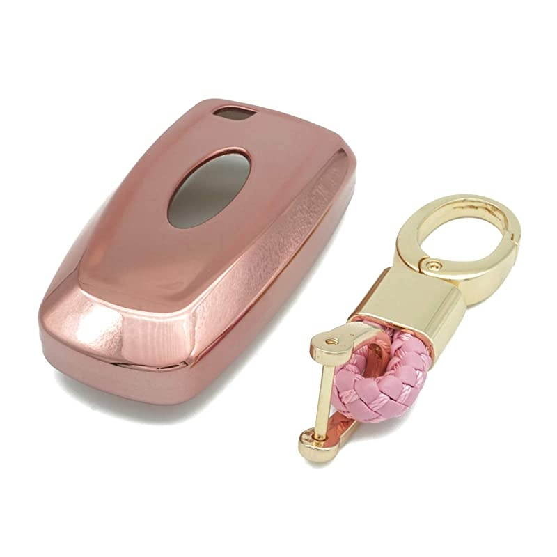 TM 3 4 5 Buttons TPU Smart keyless Entry Remote Key Fob case Cover Keychain for 2017 2018 2019 2020 Ford Mustang Explorer Edge Fusion Mondeo F150 F250 F350 F450 F550 Pink