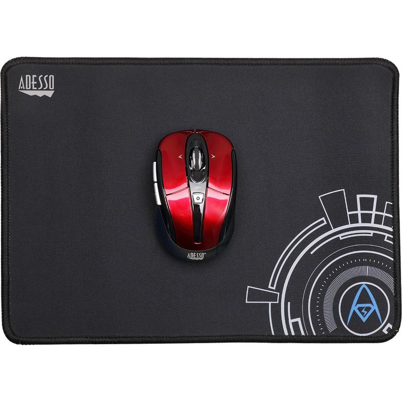 Adesso TRUFORM P101 - 12 x 8 Inches Gaming Mouse Pad - 0.1" x 8" Dimension - Black - Rubber Base, MicroFiber, Cloth - Scratch Resistant, Anti-slip