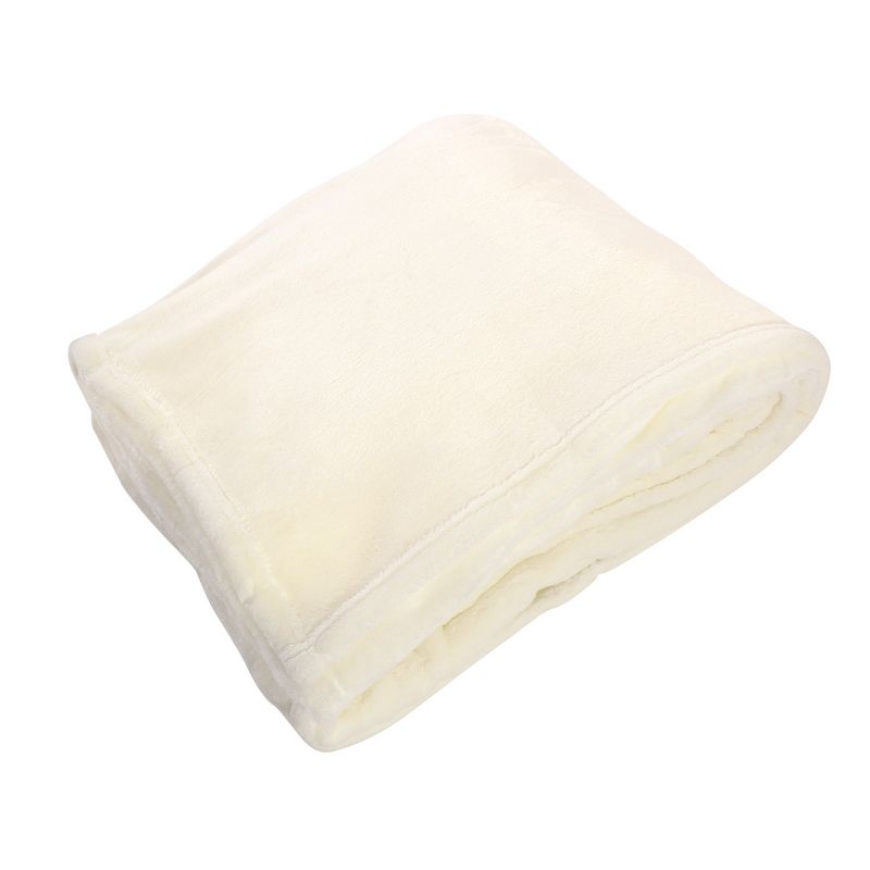Hudson Home Collection Home Silky Plush Blanket, Cream Fleece, 108X90 In. (King)