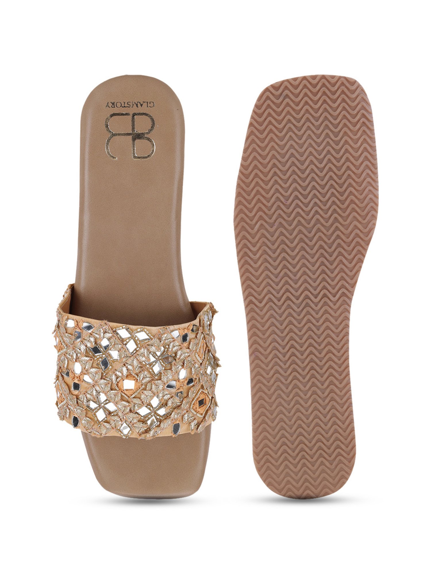 Glam Story Women's Masakali Beige Casual Wedges