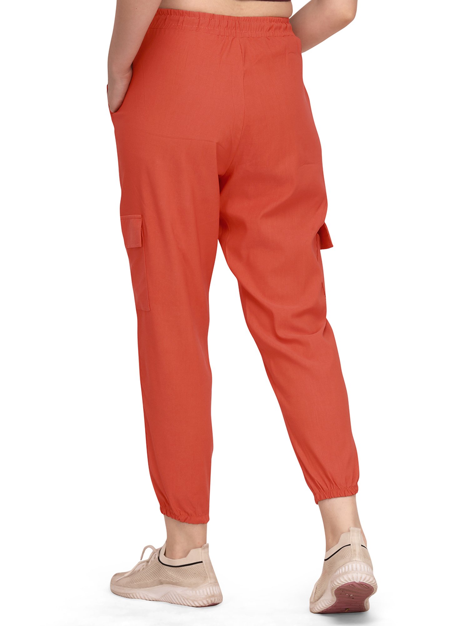 FITHUB Orange Relaxed Fit High Rise Joggers