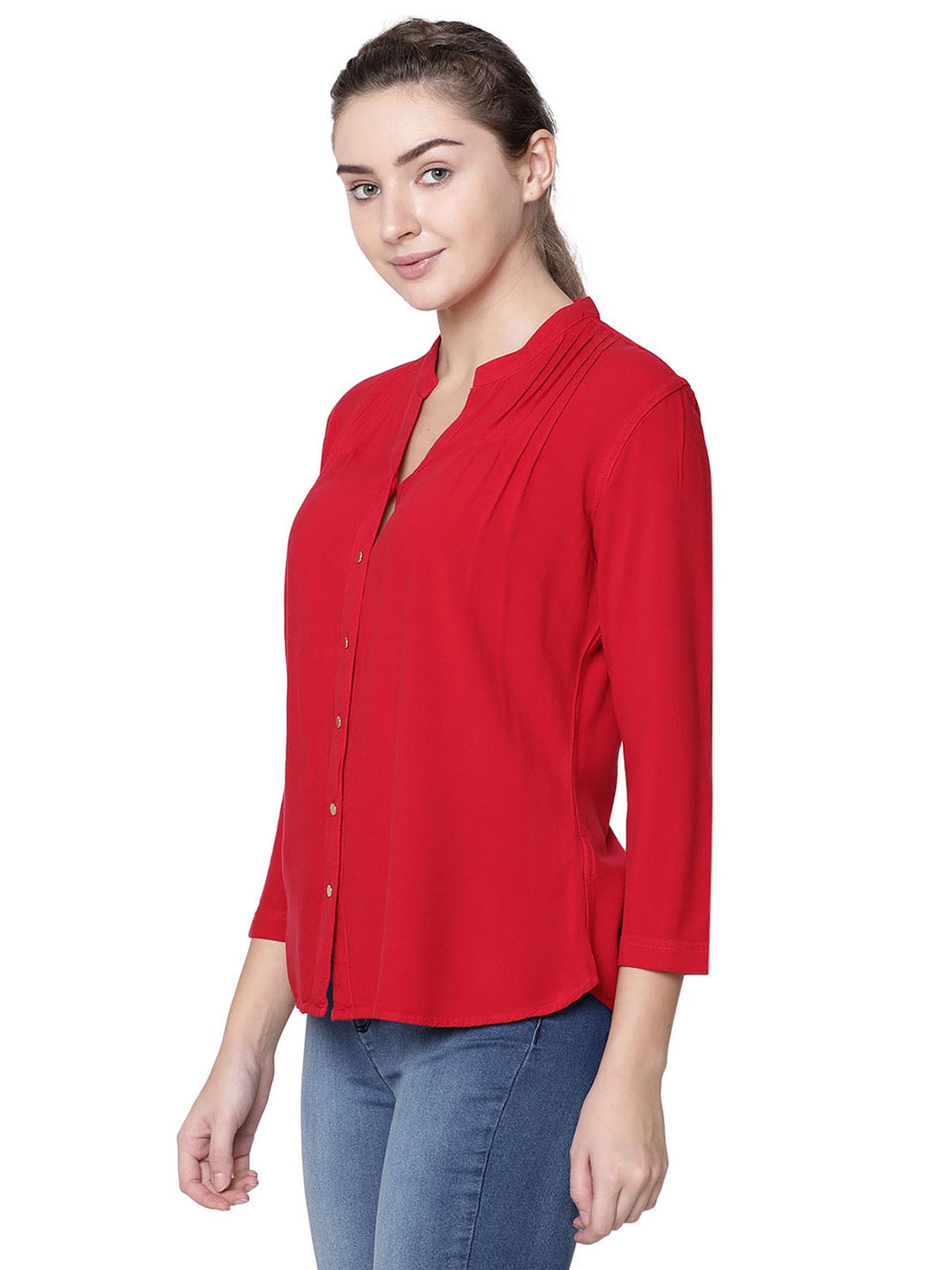 Identiti Red Regular Fit Shirt