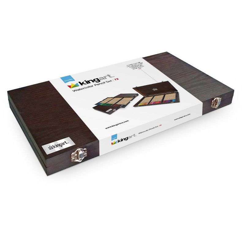 Kingart 72ct Watercolor Pencil Set In Wood Box - Studio level