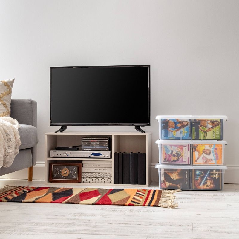 IRIS Large Divided Media Storage Box Clear