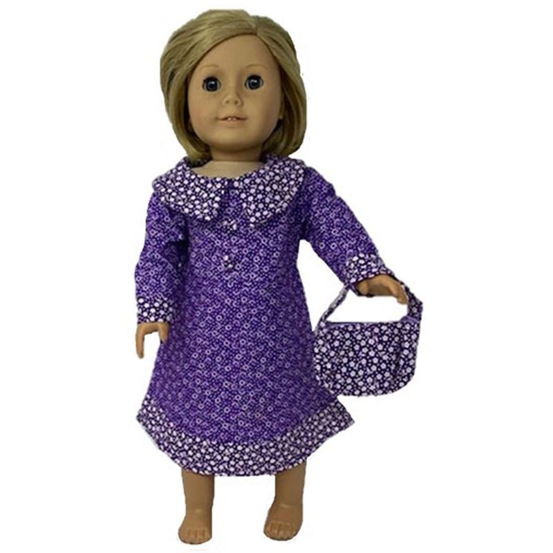 The Queen's Treasures Little House on the Prairie Green Calico Dress, Bonnet & Apron for 18" American Girl Dolls