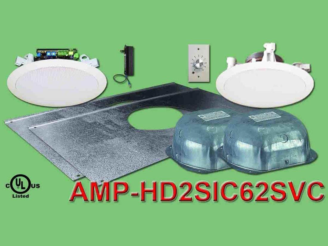 OWI AMP-HD2SIC64SVC 6 inch 3 Source/Integratable Amplified/In Ceiling Speaker w Tile Bridge/Backcan/3x IC6 Speakers/Volume Control