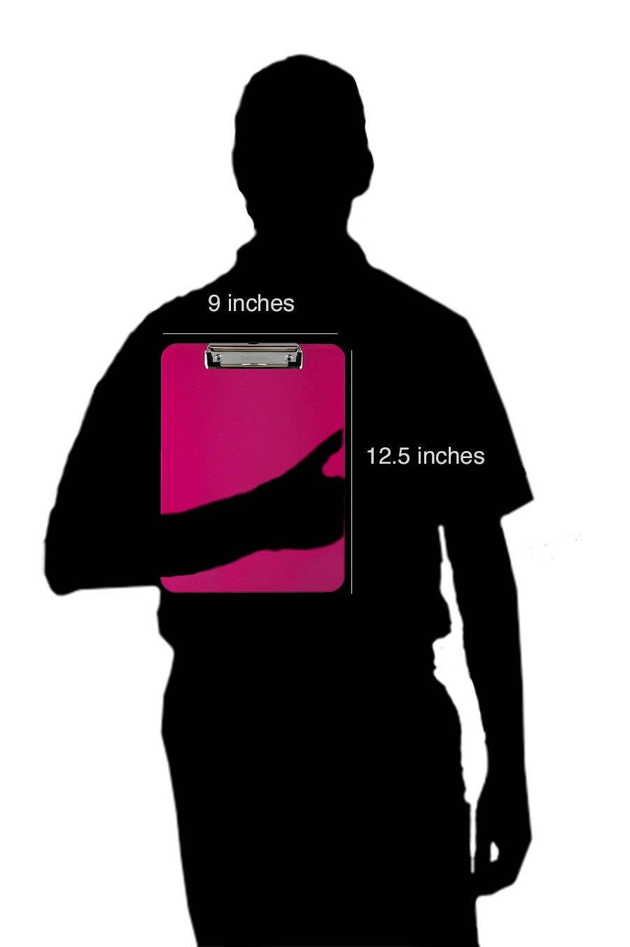 Trade Quest Plastic Clipboard Opaque Color Letter Size Low Profile Clip (Pack of 6) (Pink)