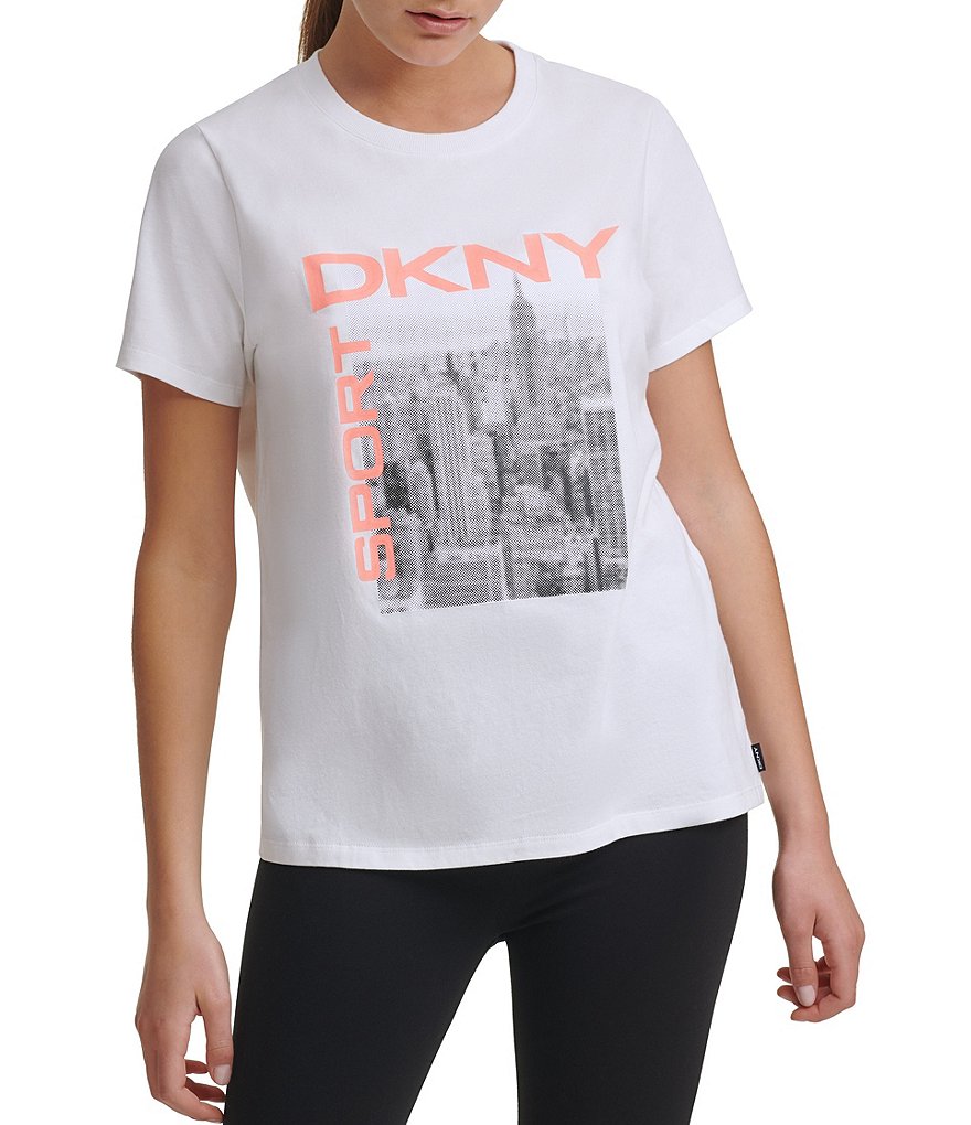 DKNY Sport City Graffiti Logo Basic Tee
