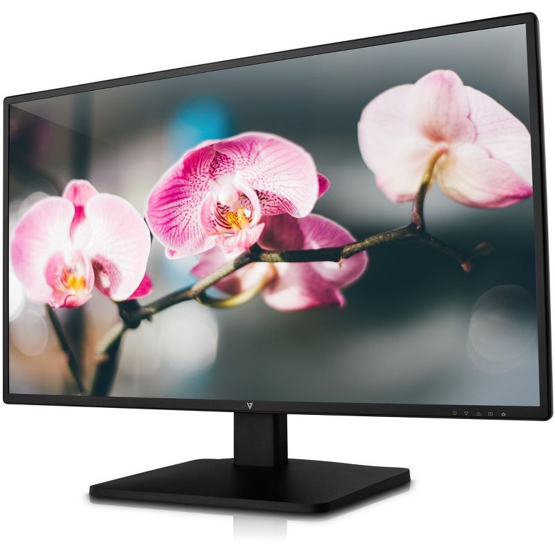 V7 L27ADS-2N 27 Inch FHD Full HD 1920 x 1080 6ms 60Hz 16:9 Integrated Speakers Ultra Thin Bezel Widescreen LED LCD TN Monitor - Black