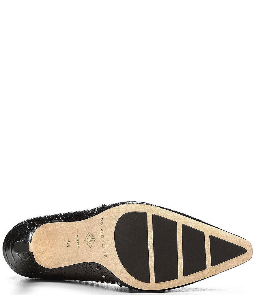Donald Pliner Pola Snake Embossed Studded Leather Dress Pumps
