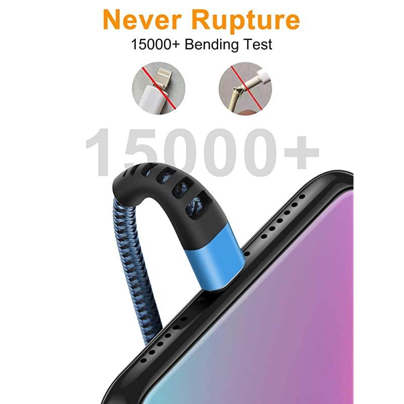 Short iPhone Charger Cable 1ft, CABEPOW 3Pack 1Foot Lightning Cable, Data Sync Fast iPhone Charging Cable Cord for iPhone 11/11 Pro /11 Pro Max/XS/XS Max/XR/X/8/8 Plus/7/7 Plus/6/6 Plus/5/SE-Blue