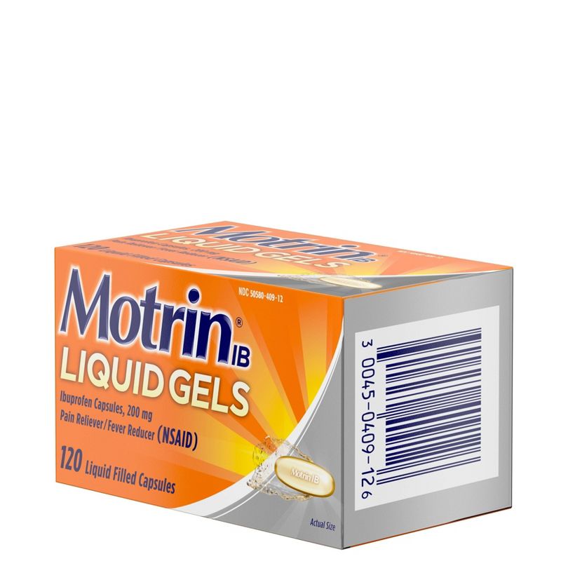 Motrin IB Pain Reliever & Fever Reducer Liquid Gels - Ibuprofen (NSAID) - 120ct