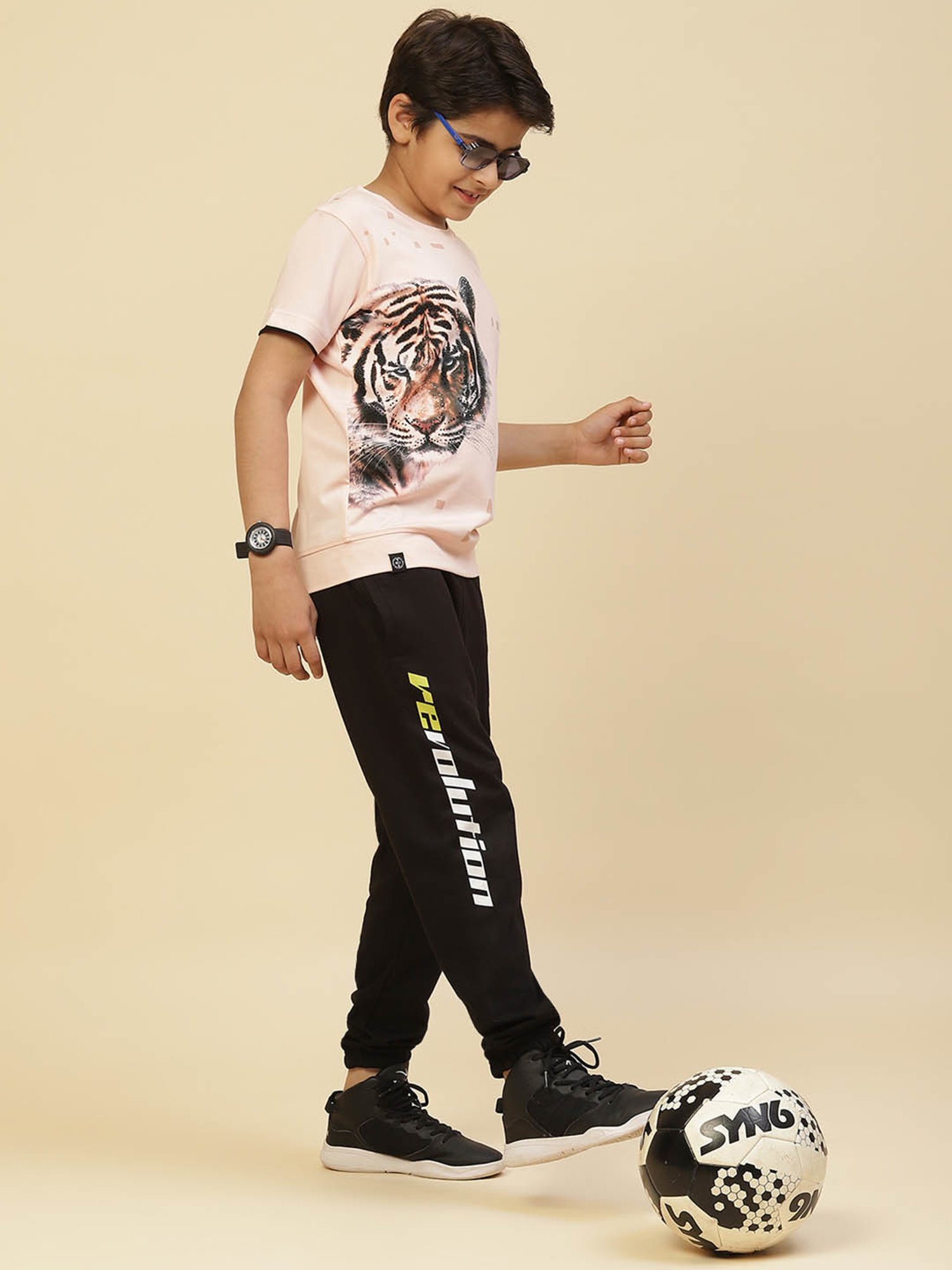 Fame Forever by Lifestyle Boys Tan Cotton Regular Fit Pants