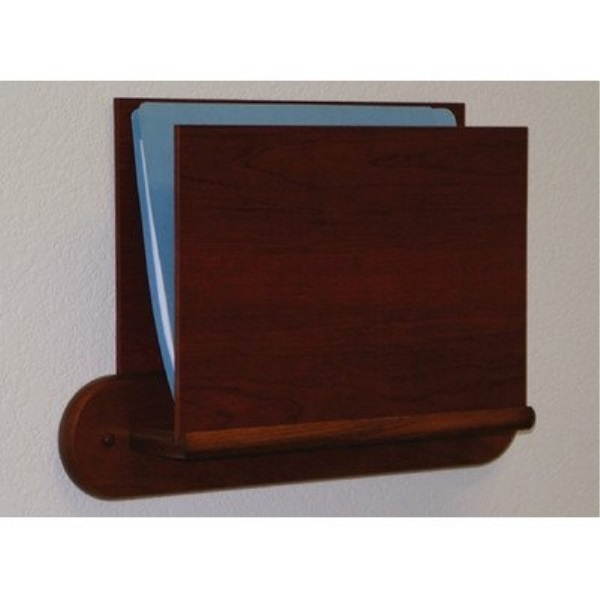 Wooden Mallet Single Open Oval Mount End Letter Size Office File Chart Holder Display Rack Furniture Mahogany