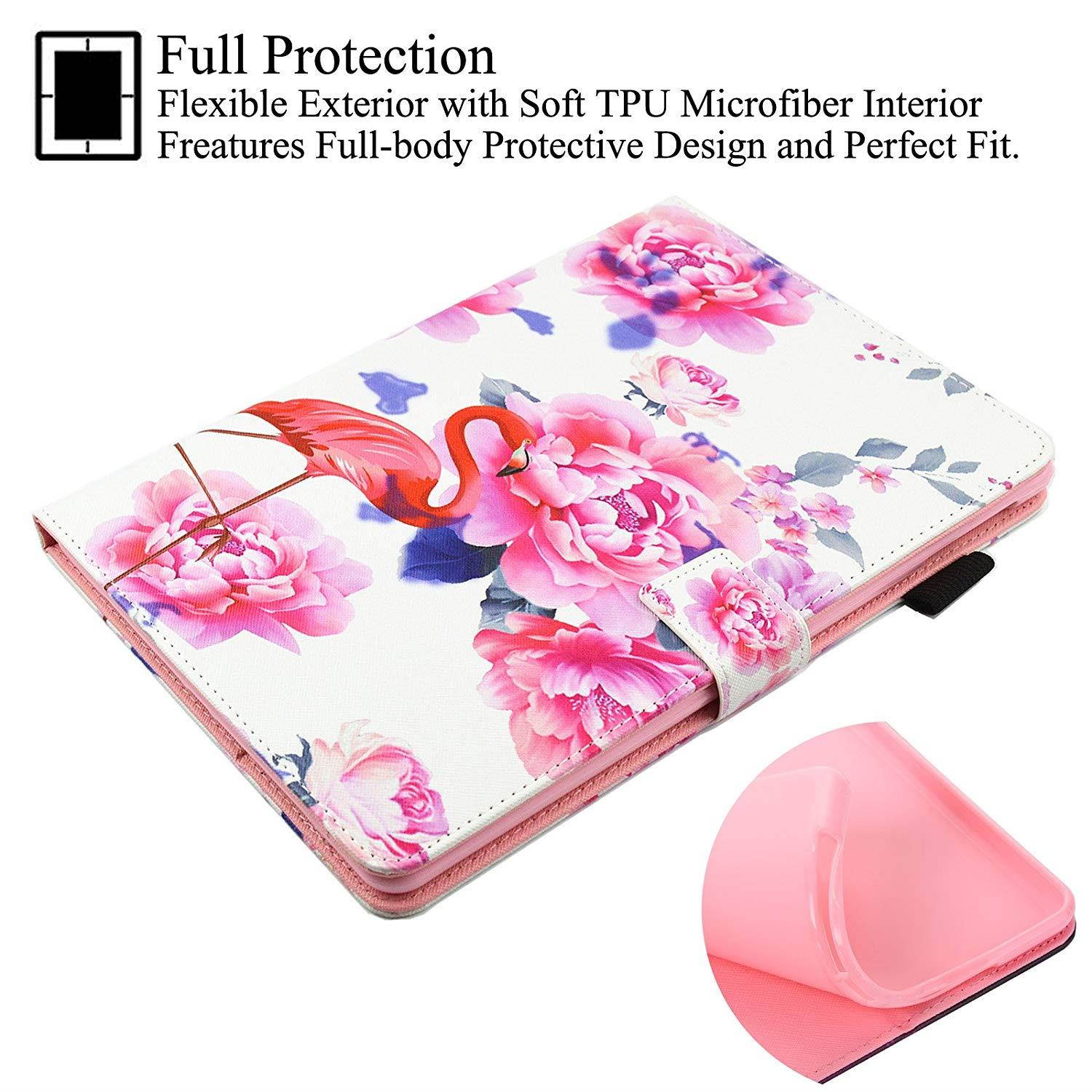 Artyond New iPad 9.7 Case,Wallet Card Slot Case [Anti-slip Stripe] Smart Magnetic Stand Cover With [Auto Wake/Sleep Feature] Soft Micro Fiber PU Leather Protect Case For New iPad 9.7 2017(Flamingo)