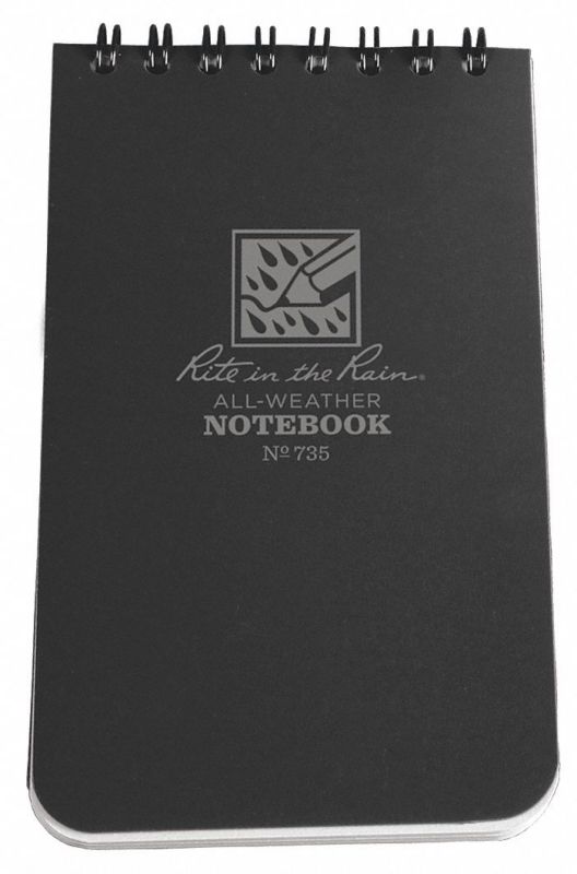 RITE IN THE RAIN 735 All Weather Spiral Notebook,Uni,3in.x5in