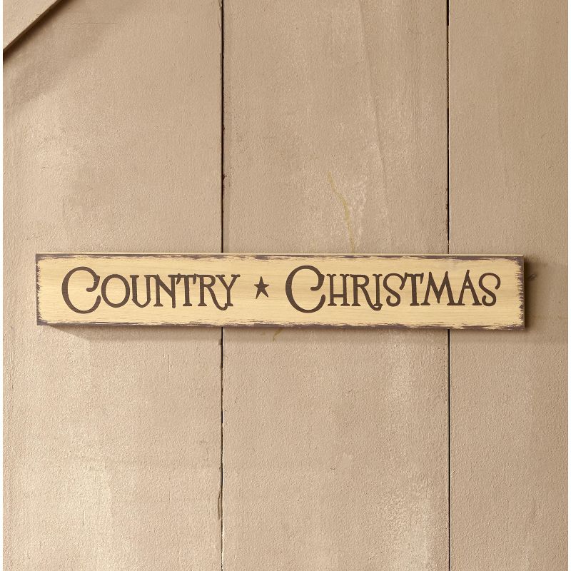 Lakeside Holiday Sentiment Sign with Distressed Wood Finish - Country Christmas