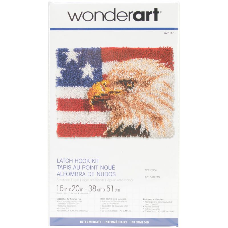 Wonderart Latch Hook Kit 15"X20"-American Eagle