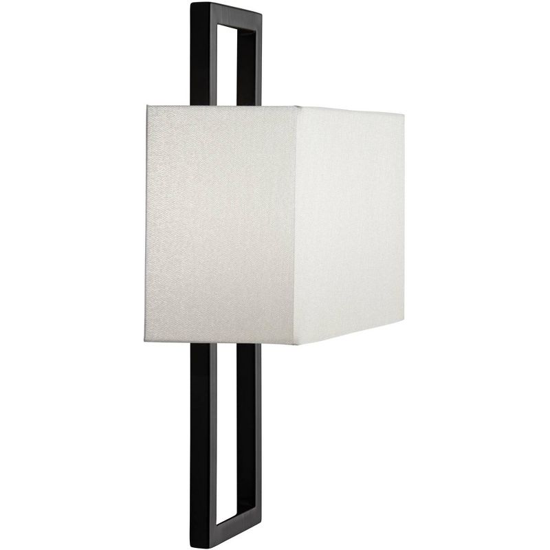 Barnes and Ivy Modern Swing Arm Wall Lamp Antique Brass Plug-In Light Fixture Taupe Fabric Bell Shade Bedroom Living Room Reading