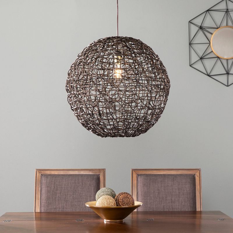 Hallty Round Pendant Shade Dark Brown - Southern Enterprises