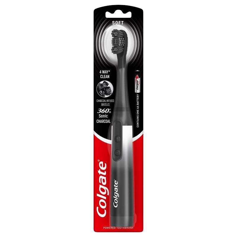 Colgate 360 Charcoal Infused Bristles Sonic Powered Battery Toothbrush - Soft - 1ct