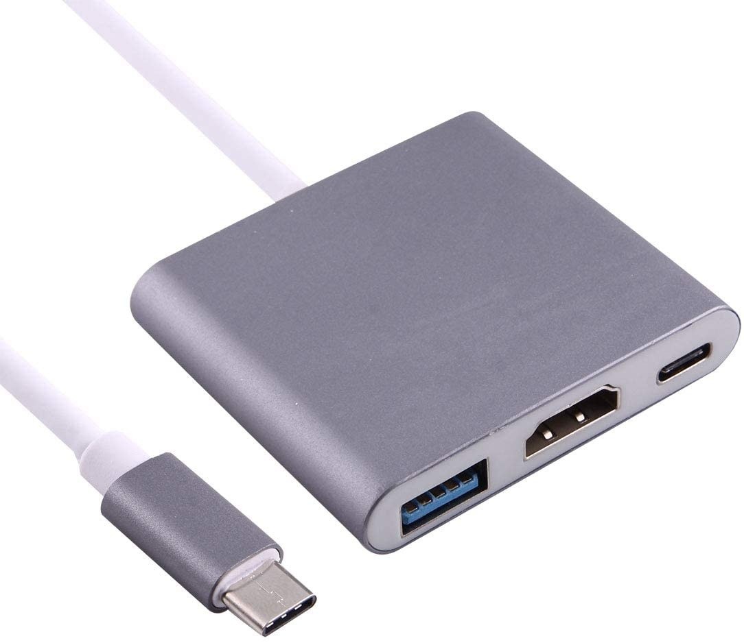 USB-C Multimedia 4K HDMI USB Charging Adapter for MacBook with Pass Thru Charging, Space Gray (K181-1041-SG4I)