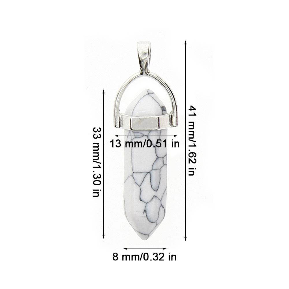 16 Pcs Bullet Shape Healing Pointed Chakra Gemstone Pendants Quartz Crystal Stone Charm for Necklace Making